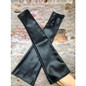 Black Long Fingerless Gloves PU Leathers Punk Gloves Thimb Hole Mittens — image 8 of 12