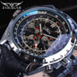 Jaragar 3 Dial Men's Automatic Watch Stainless Steel Mechanical Men's Watches Date Week Display Luminous Wristwatch Blue Glass — image 18 of 20