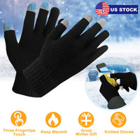Unisex Touch Screen Gloves Full Finger Winter Warm Knitted Gloves For Warmth Running Cycling Camping Hiking — image 2 of 10