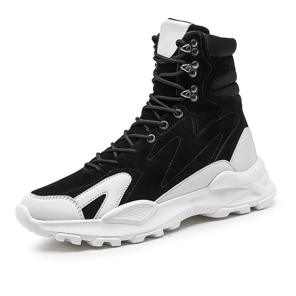 Trendy Chunky Sole High-Top Sneakers for Teens - Fashionable Outdoor Casual Sports Shoes — image 1 of 9