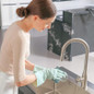 3 Pairs Colorful Household Gloves With Cotton Liner & Non-Slip Grip, Water Resistant Reusable Dish Washing Rubber Gloves For Kitchen & Bathroom Cleaning, Medium — image 8 of 8