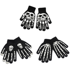 Gothic Knitted Gloves Warm Black Gloves Halloween Luminous Skull Gloves Skeleton Gloves for Halloween Supplies BAR — image 3 of 8