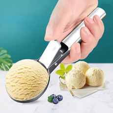 1Pc, Ice Cream Scoop, Premium Ice Cream Scoop with Trigger, Stainless Steel Ice Cream Scoop, Heavy Duty Metal Ice Cream Scoop, Watermelon Scoop, Dessert Scoop, Dishwasher Safe, Great for Frozen Yogurt, Ice Cream, Sundaes, Kitchen Accessories — image 3 of 18