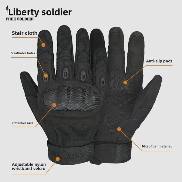 Tactical Gloves for Outdoor Work & Motorcycling - Anti-Slip, Durable, Full-Finger Touchscreen — image 1 of 10