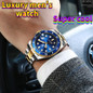 Luxury Business Watches Big Dial Watch Gift Gold Watch for Men Rotatable Bezel Sapphire Glass Stainless Steel Band Sport Quartz Wristwatch Reloj Uhrenbeweger — image 14 of 21