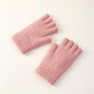 Fashion Gloves Solid Color Knitted Gloves Half Finger Gloves for Office Workers — image 8 of 15