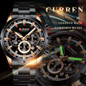 Herr Top Brand Luxury Blue Steel Quartz Chronograph Luxury Men Watch Blue Steel Men'S Watch Blue Dial — image 7 of 22