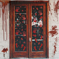 Horror Halloween Decoration Wall Stickers Bloody Fingerprint Blooding Handprint Foot 3D Wallpaper Waterproof Floor Door Decor — image 2 of 15