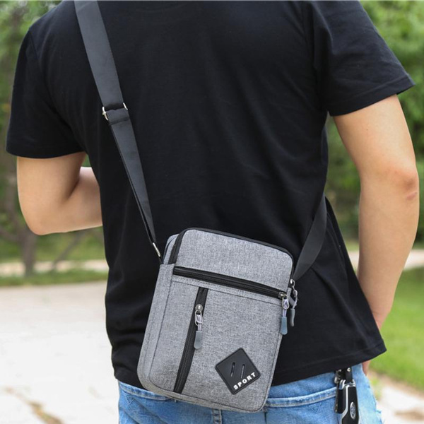 Men Casual Crossbody Bags Zipper Shoulder Bag Messenger Bag Sport Bag — image 1 of 11