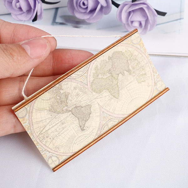 2PCS 1/12 Mini World Map Simulation Furniture Model Toys for Doll House Decoration Dollhouse Miniature Accessories — image 1 of 11