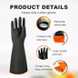 Heavy-Duty Latex Chemical Resistant Gloves - Reusable Long Rubber Dishwashing Gloves With Forearm Protection For Men - Waterproof, Industrial Safety Gear,182 Pair — image 5 of 8