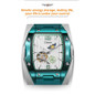 Dulunwe Starry Moon Phases Hollow Out Automatic Mechanical Watch Rubber Strap Luminous Wristwatch Tonneau Sports Men's Tourbillon Watches — image 8 of 15