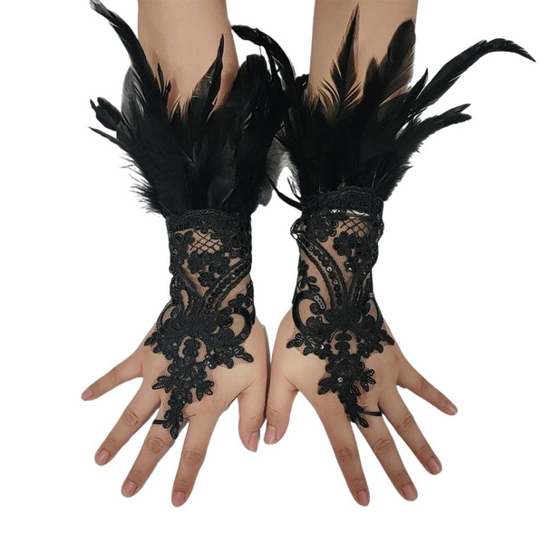 Lace Gloves Full Finger Gloves 1920s Women Bridal Gloves Wedding Gloves — image 1 of 11