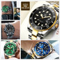 Luxury Business Watches Big Dial Watch Gift Gold Watch for Men Rotatable Bezel Sapphire Glass Stainless Steel Band Sport Quartz Wristwatch Reloj Uhrenbeweger — image 13 of 20