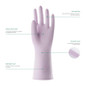 3 Pairs Colorful Household Gloves With Cotton Liner & Non-Slip Grip, Water Resistant Reusable Dish Washing Rubber Gloves For Kitchen & Bathroom Cleaning, Medium — image 7 of 8