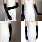 Classical French Black Gloves Velvet Gloves Armwear for Evening Party Wedding — image 12 of 12