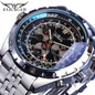 Jaragar 3 Dial Men's Automatic Watch Stainless Steel Mechanical Men's Watches Date Week Display Luminous Wristwatch Blue Glass — image 20 of 20