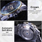 Automatic Watches for Men Fashion Brand JARGAR Men's Big Face Automatic Mechanical Male Wrist Watch Steel — image 7 of 25