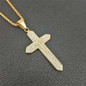 Stainless Steel AAA+ CZ Small Pendant Necklace For men Lover's Golden Chain Big Cross Necklace Gold Plated Cross Religious Jewelry — image 6 of 15