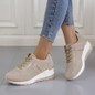 Women's Casual Sports Shoes with Round Toe and Wedge Heel, Cross Strap Athletic Sneakers in Extended Sizes — image 6 of 11