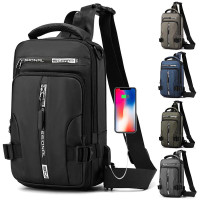 Men's Travel Shoulder Bag, Multifunctional Waterproof Leisure Crossbody Bag Shoulder Bag Fashion Shoulder Travel Wallet Travel Essential Small Backpack With USB Charging Interface, Suitable For Hiking Cycling — image 2 of 34