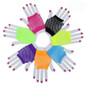 Punk Goth Candy Colors Net Gloves Without Fingers Lady Disco Dance Costume Lace Fingerless Mesh Fishnet Gloves — image 10 of 10