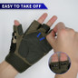 Fingerless Tactical Gloves, Knuckle Protective Breathable Lightweight Outdoor Military Gloves for Shooting, Hunting, Motorcycling, Climbing — image 9 of 23