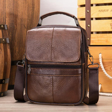 Genuine Leather Messenger Bag - Black, Multi-Compartment, Adjustable Strap, Ideal for Men's Daily Commute, Business, Travel — image 3 of 29