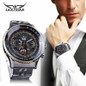 Automatic Watches for Men Fashion Brand JARGAR Men's Big Face Automatic Mechanical Male Wrist Watch Steel — image 4 of 25