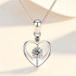 925 Sterling Silver Crystal Love Heart Pendant Necklace Women Jewellery Gift UK — image 4 of 7