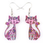 Bonsny Cute Lovely Cat  Earrings Acrylic Printing Patterns 2017 New Design Drop Earrings For Girls Woman Jewelry — image 4 of 20