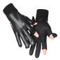 Flip Leather Gloves Winter Takeaway Waterproof and Cold-proof Outdoor Riding Driving Fishing Warm Gloves — image 12 of 12