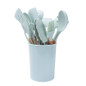 11-Piece Kitchen Utensil Set with Wooden Handles & Silicone Heads, Black & Khaki Storage Caddy — image 7 of 19