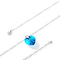 Dainty Blue Sapphire Heart Necklaces for Women Trendy Cute Titanic Heart of The Ocean Crystal Pendant Necklaces, Jewelry Rose Box Necklace Gifts for Her Woman Wife Mom — image 7 of 7