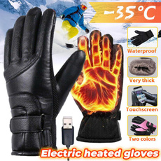 Winter Men Heated Gloves Rechargeable USB Hand Warmer Electric Heating Gloves Winter Cycling Thermal Touch Screen Bike Gloves Windproof Heating Glove,Touch Screen,warm Glove — image 3 of 15