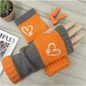 Autumn and winter heart-shaped contrasting color retro warm fashion finger gloves — image 21 of 42