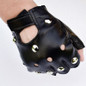 Men Unisex Artificial Leather Half-Finger Gloves Theatrical Punk Hip-Hop Driving Motorcycle Performance Party Fingerless Mittens BEW — image 6 of 14
