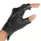 1pair Fingerless Leather Gloves for Men Black Breathable Leather Riding Motorcycle Gloves Summer Driving Cycling — image 4 of 10