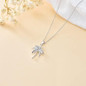 Natural Diamond Palm Tree Necklace for Women, Sterling Silver/10K/14K Solid Gold Diamond Palm Tree Pendant Necklace Hawaii Vacation Jewelry Birthday Mothers Day Gifts Color F-G/Clarity I1-I2 — image 5 of 8