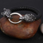 Men Stainless Steel Leather Bracelets Men Jewelry Male Wolf Head Charms Bracelets Bangles Wristband Bracelet — image 6 of 8