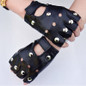 Men Unisex Artificial Leather Half-Finger Gloves Theatrical Punk Hip-Hop Driving Motorcycle Performance Party Fingerless Mittens BEW — image 13 of 14