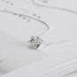 Simple Trendy Crystal Zircon Rhinestone Pendant Necklace For Women Charm White Gold Color Clavicle Chain Necklack WeddingJewelry — image 6 of 8