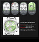 Men's Chronograph Watch, 43.5MM Large Dial Pilot Watch with Slide Rule Bezel, Stainless Steel Band Quartz Wristwatch, Date Display, Daily Water Resistant, Luxury Business Sport Watch for Men — image 8 of 36