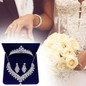 Bridal Wedding Jewelry Set for Rhinestone Choker Earrings Crystal Tiara for Wome — image 8 of 12
