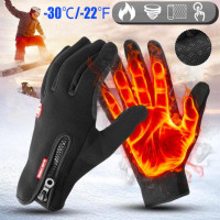 1 Pair Winter Warm Glove Outdoor Non-slip Touching Screen Gloves For Sport Bike Riding Waterproof Ski Gloves Bikes Motorcycle Gloves — image 2 of 43
