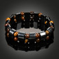 Double Hematite Tiger's Eye Bracelets Men Tiger Eye & Hematite Charm Bracelets for Women Natural Energy Stone Bracelet Jewelry — image 13 of 16