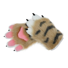 Girls Winter Gloves Soft Mittens with Cartoon Tiger Paw Shape Thicken Mittens — image 3 of 12