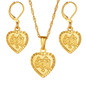 Women's Fashion Silver Gold Plated Women Classic Heart Pendant Necklace Earrings Jewelry Set for Wedding — image 9 of 12