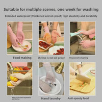 Food Grade Disposable Gloves - Thickened Kitchen Cleaning Gloves, Durable Latex Nitrile for Dishwashing & Household Chores — image 2 of 11