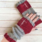 Autumn and winter heart-shaped contrasting color retro warm fashion finger gloves — image 32 of 42